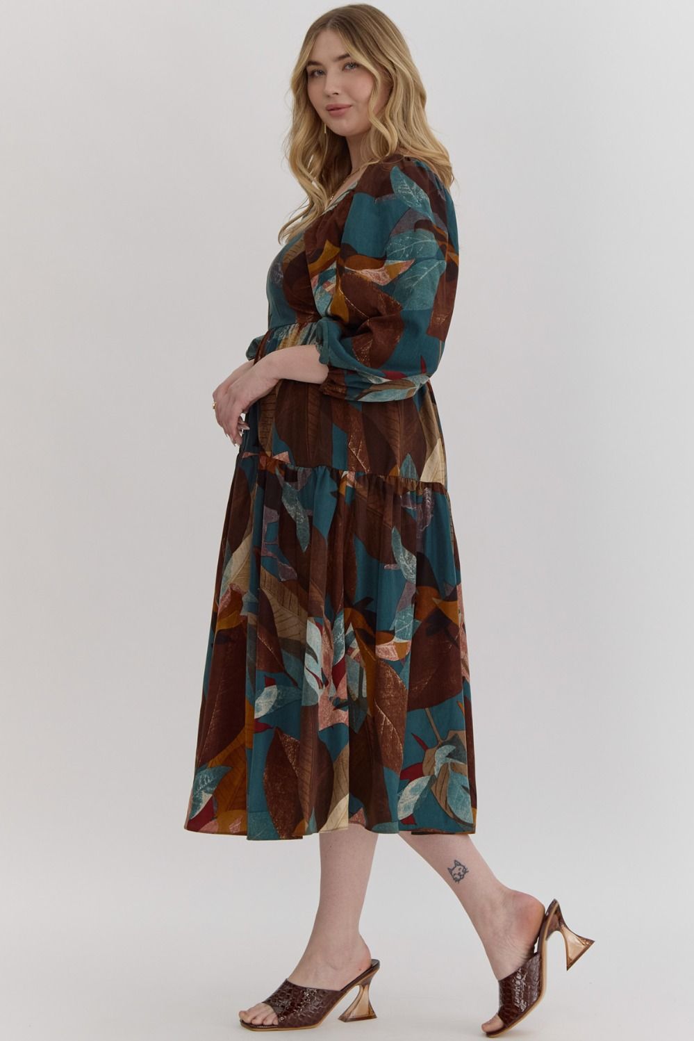 Don't Leaf Print Dress