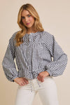 Gingham Tie Top