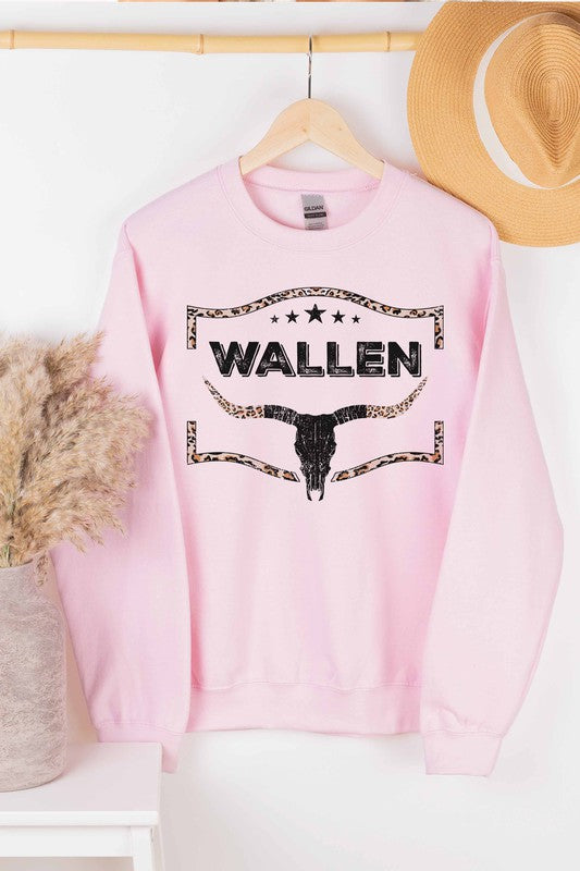 WALLEN LEOPARD WESTERN GRAPHIC SWEATSHIRT - In Bloom Boutique 