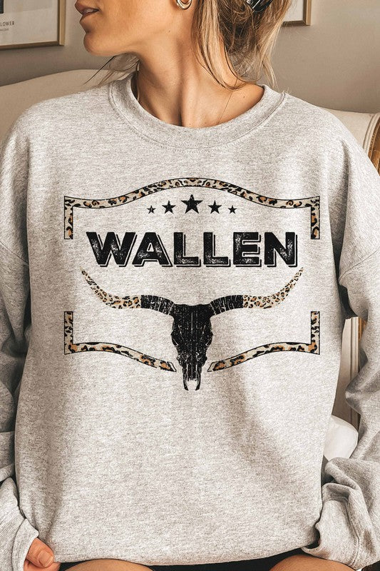 WALLEN LEOPARD WESTERN GRAPHIC SWEATSHIRT - In Bloom Boutique 