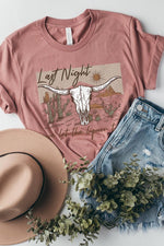 Curvy Last Night Longhorn Lyric Tee (Online Only) - In Bloom Boutique 