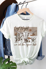 Curvy Last Night Longhorn Lyric Tee (Online Only) - In Bloom Boutique 