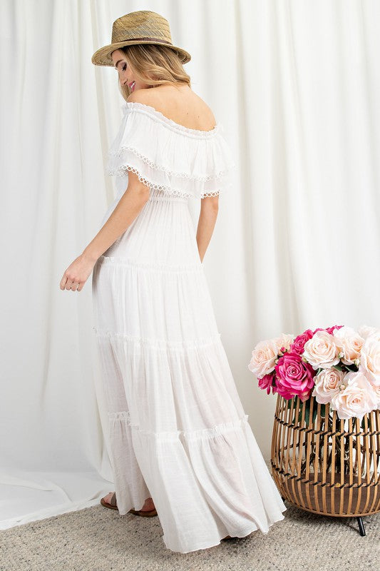Beach Bride OTS Tiered Dress - In Bloom Boutique 