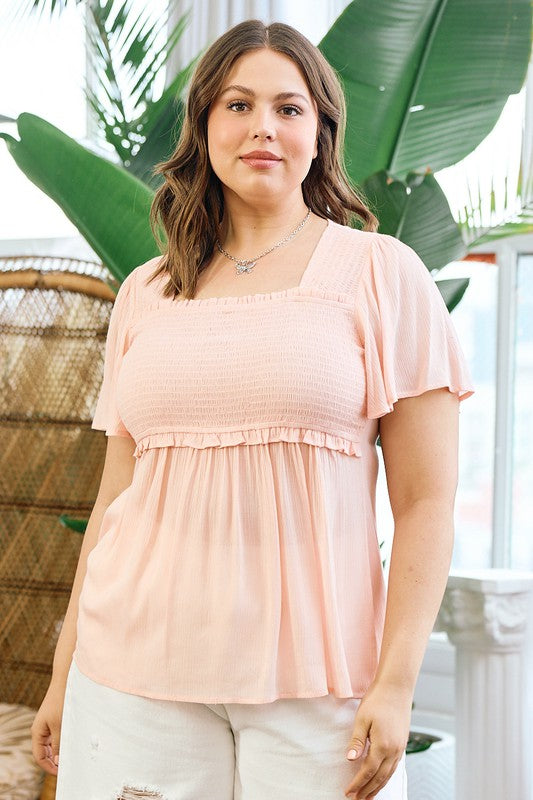 Blushing Beauty Smocked Top - In Bloom Boutique 