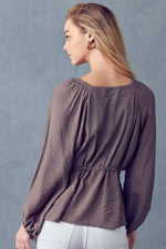 V-Neck Ruching Top - In Bloom Boutique 