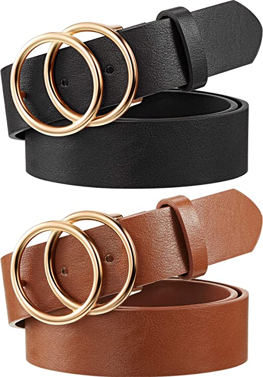 Double Ring Faux Leather Belt - In Bloom Boutique 