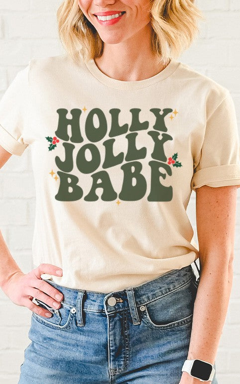 Holly Jolly Babe Tee - In Bloom Boutique 