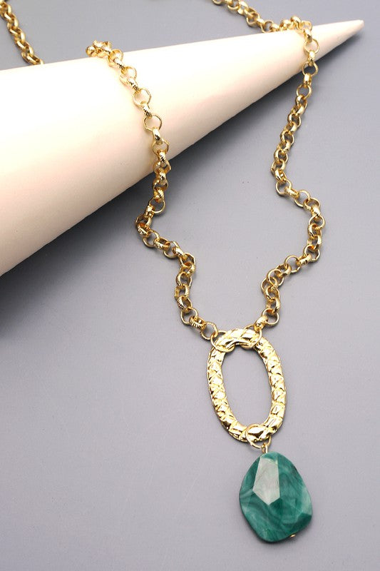 Jade Opal Long Necklace - In Bloom Boutique 