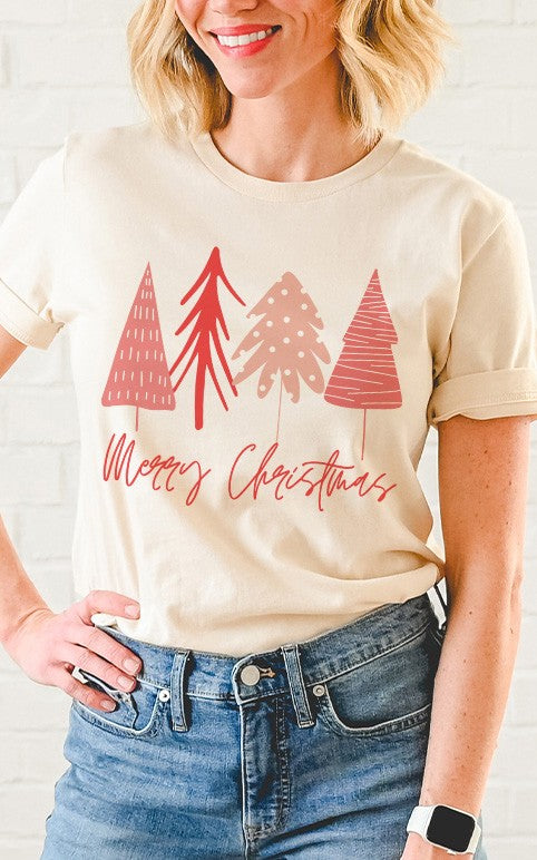 Pink Trees Christmas Tee - In Bloom Boutique 