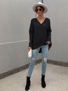 Trendy Oversized V-Neck Sweater - In Bloom Boutique 