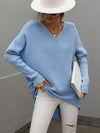 Trendy Oversized V-Neck Sweater - In Bloom Boutique 