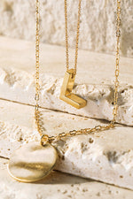 Initial and Pendant Layered Necklace - In Bloom Boutique 