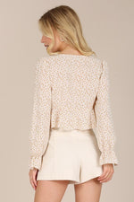 LS floral frill blouse - In Bloom Boutique 