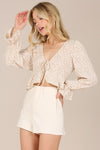 LS floral frill blouse - In Bloom Boutique 