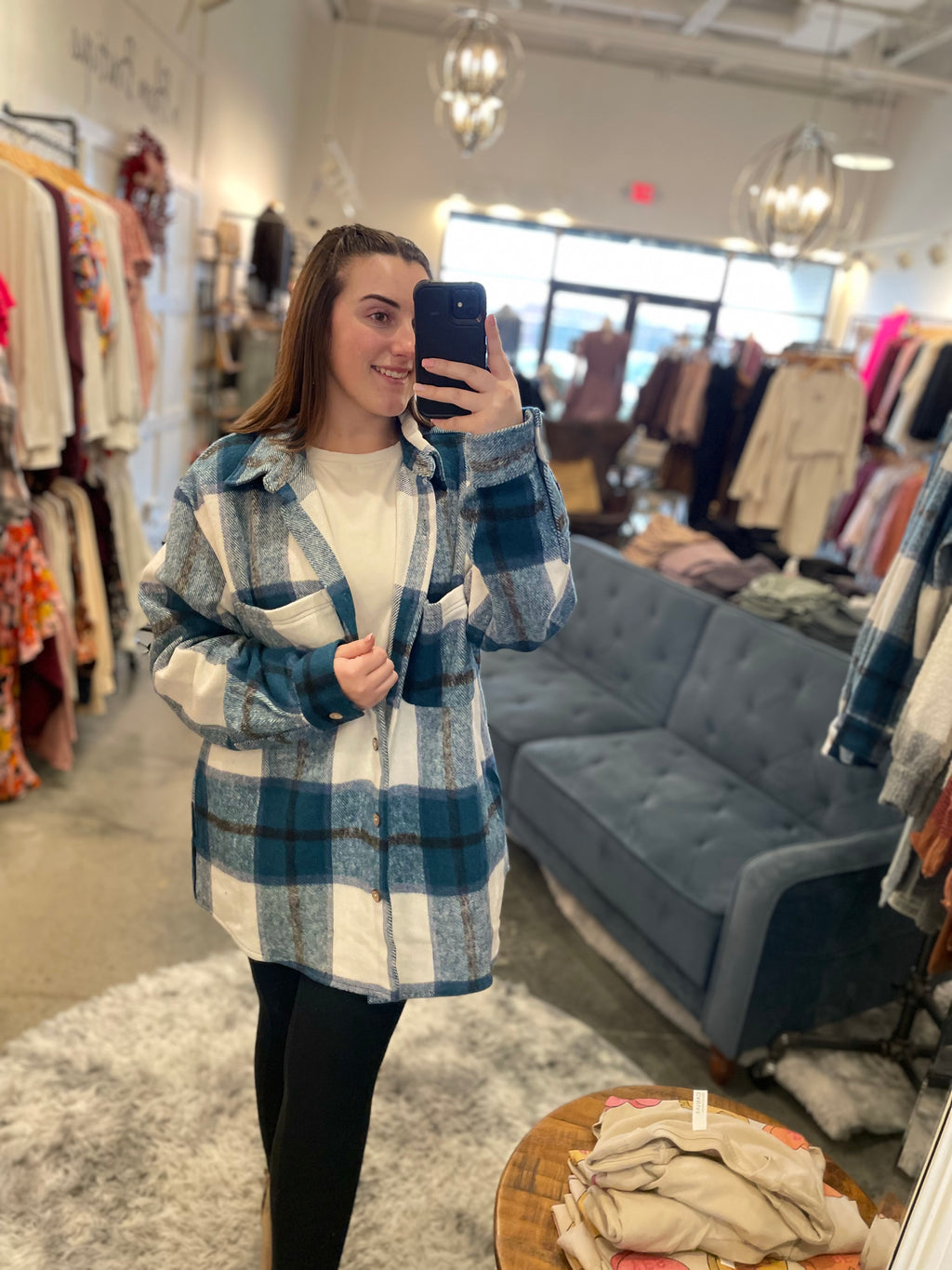 Curvy Plaid Shacket - In Bloom Boutique 